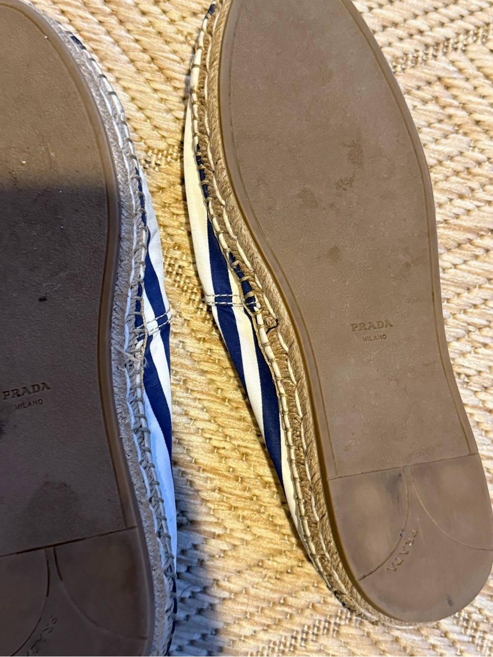 Vintage Size 40 Prada Canvas Nautical Patriotic Maritime Espadrilles - Picture 7 of 12